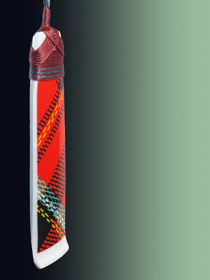 Tartan Ceramic Pendant