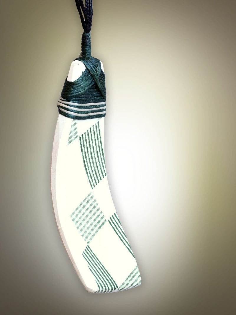 Crown Lynn Green Gingham Ceramic Pendant