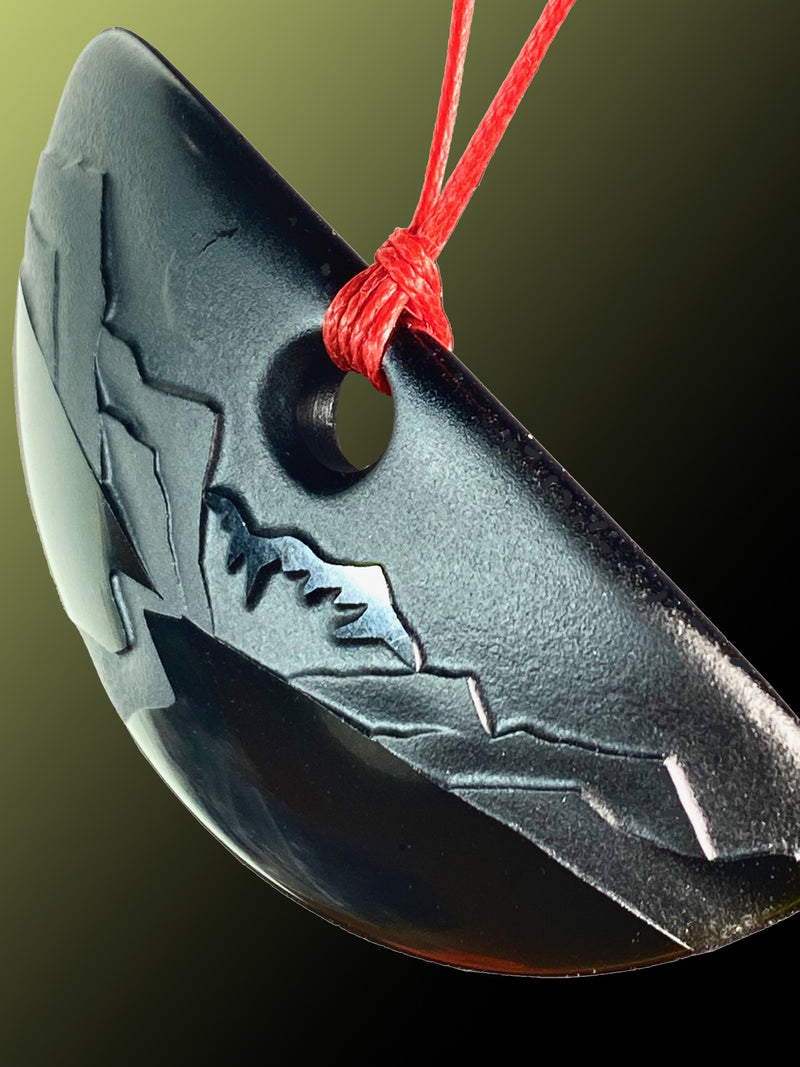 Small Half Round Pendant in Black