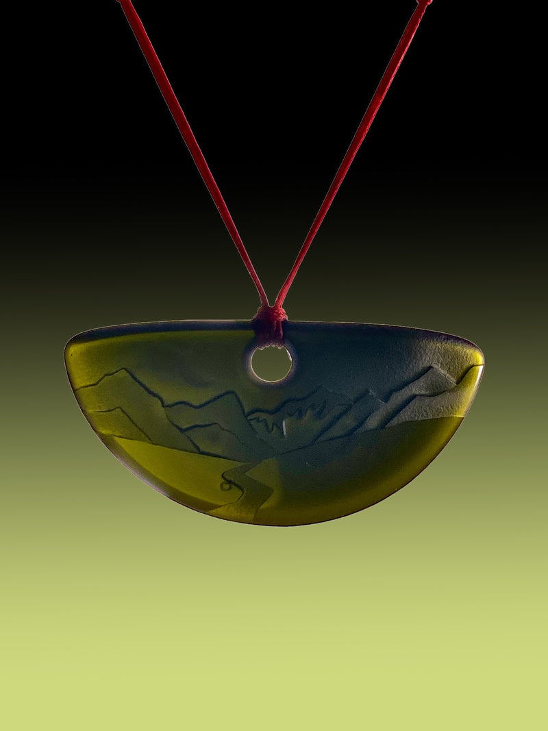 Small Half Round Pendant in Black