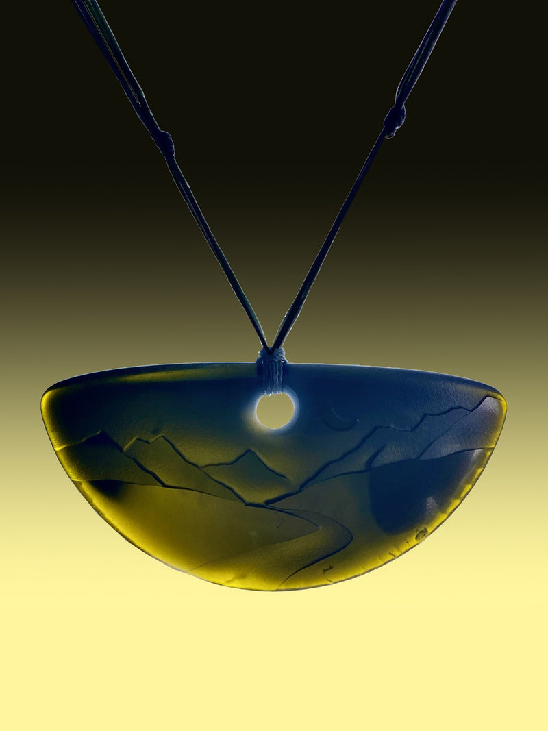 Half Round Nightscape Pendant in Black