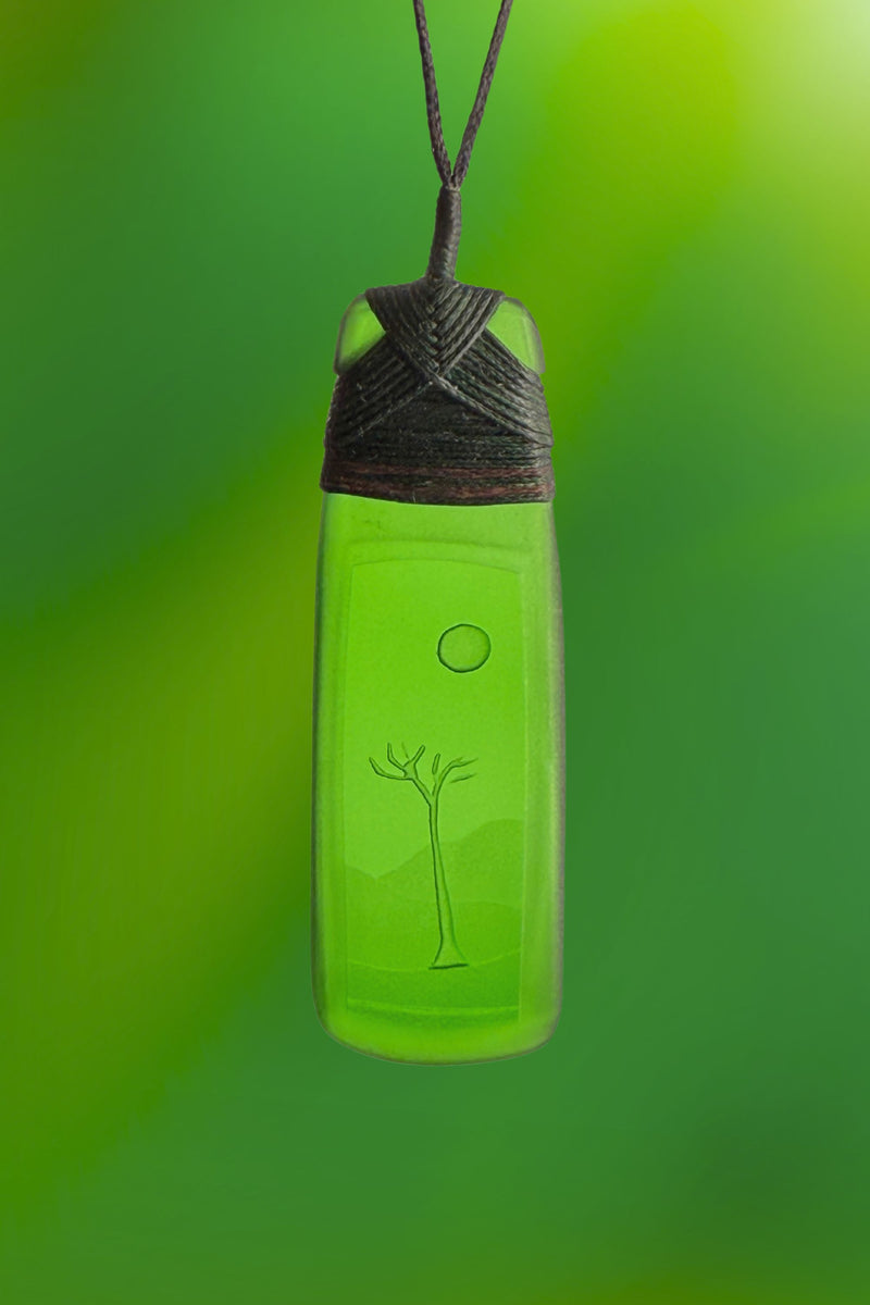 Green Lone Tree Pendant