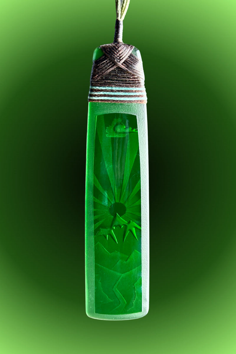 Bright Green Sunburst Pendant