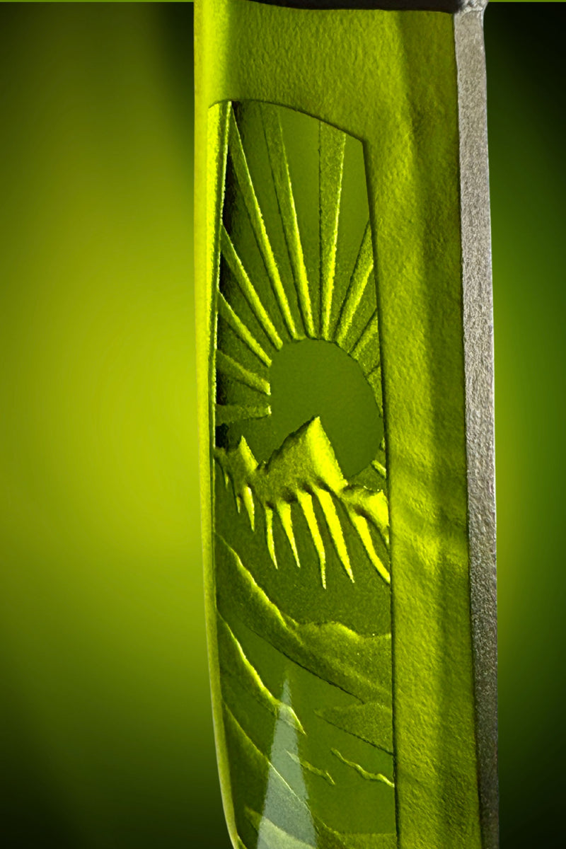 Warm Green Sunburst Pendant