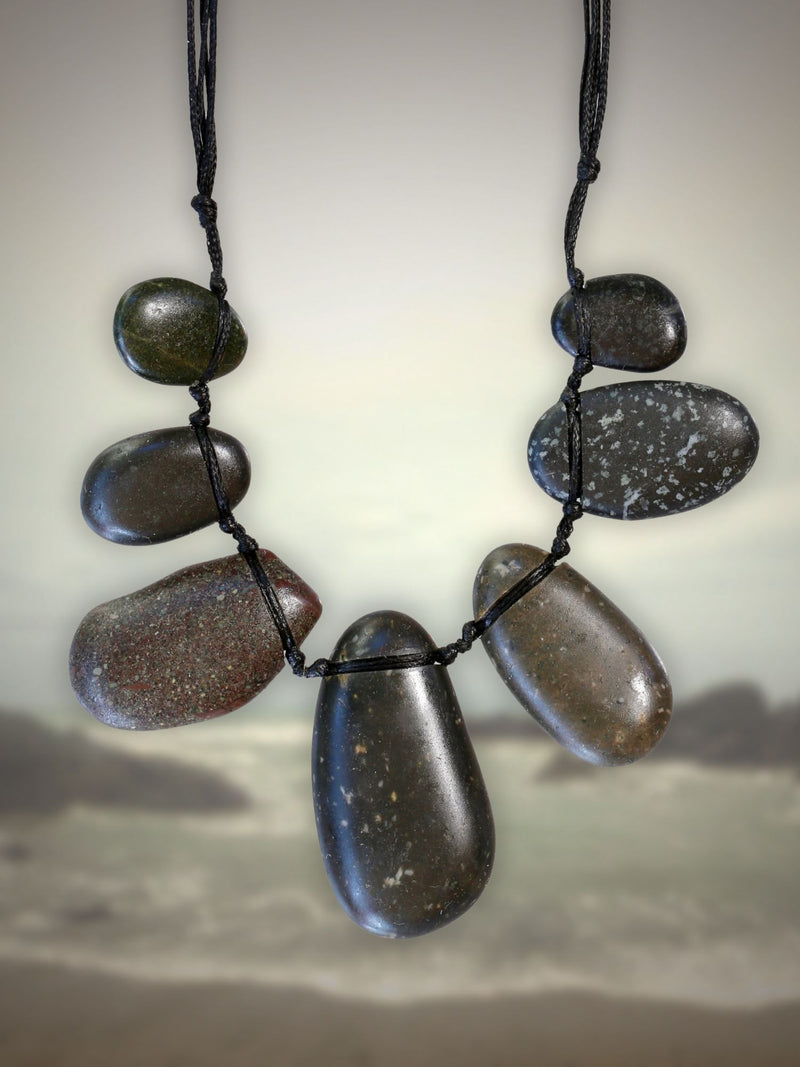 Gem Stone Necklace Black and Brown