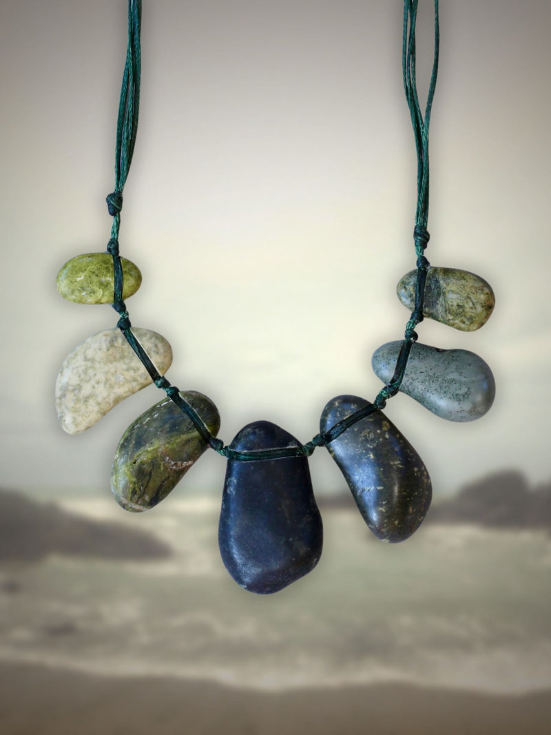 Gem Stone Necklace Greens and Black