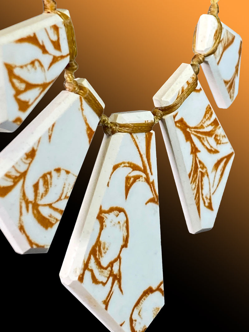 Crown Lynn Copper Beech Ceramic Array Necklace