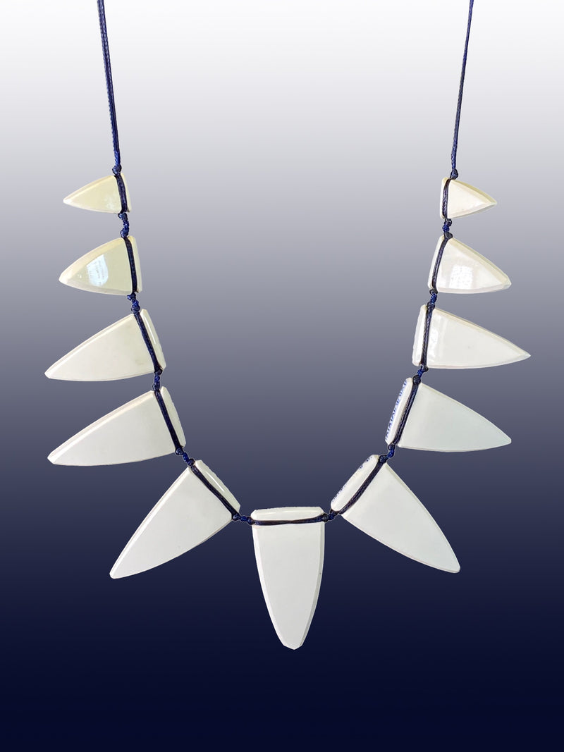 Crown Lynn Willow Pattern Statement Necklace