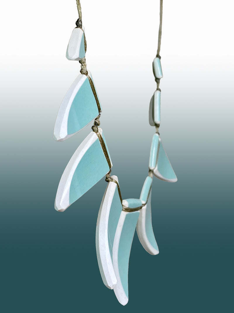 Crown Lynn Colour Glaze in Teal Statement Necklace