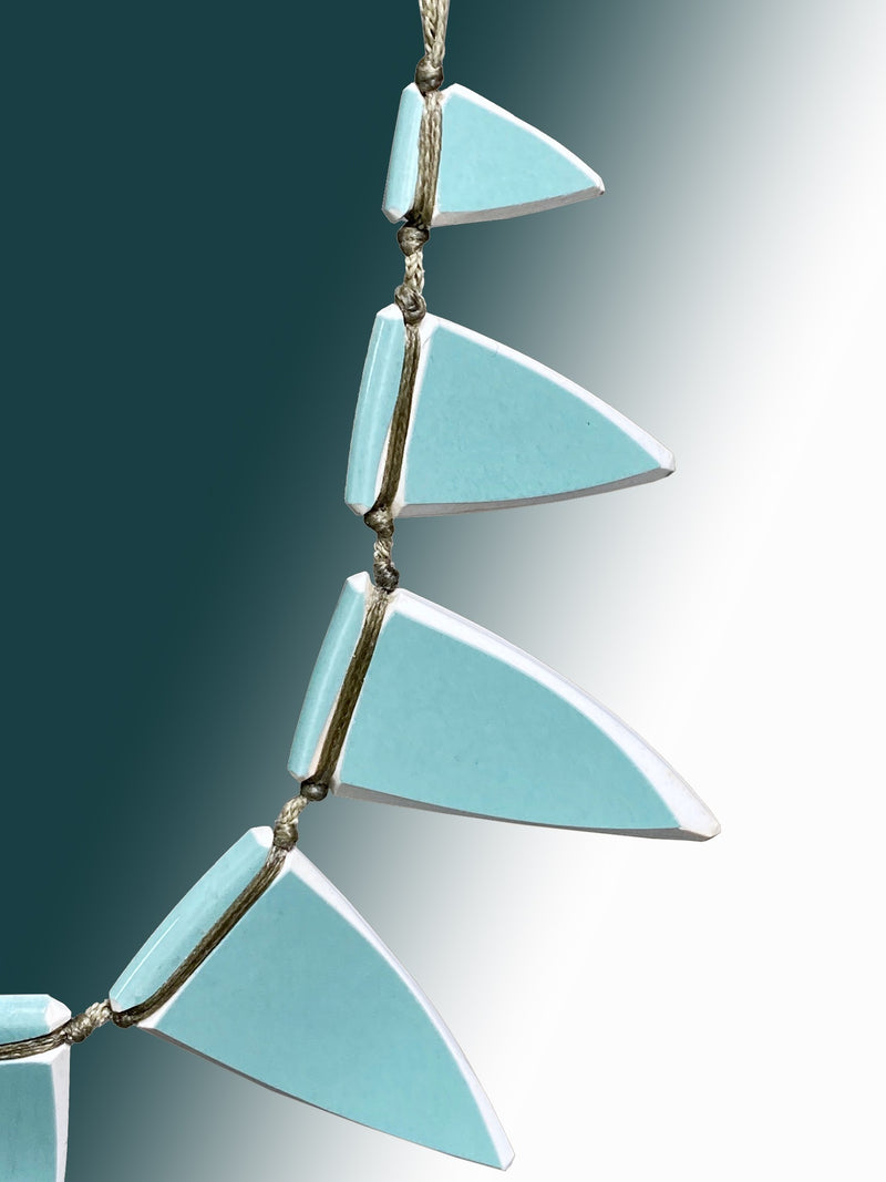 Crown Lynn Colour Glaze in Teal Statement Necklace