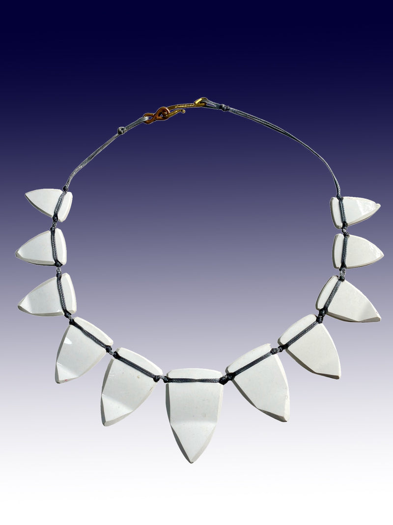 Vintage Blue China Statement Necklace