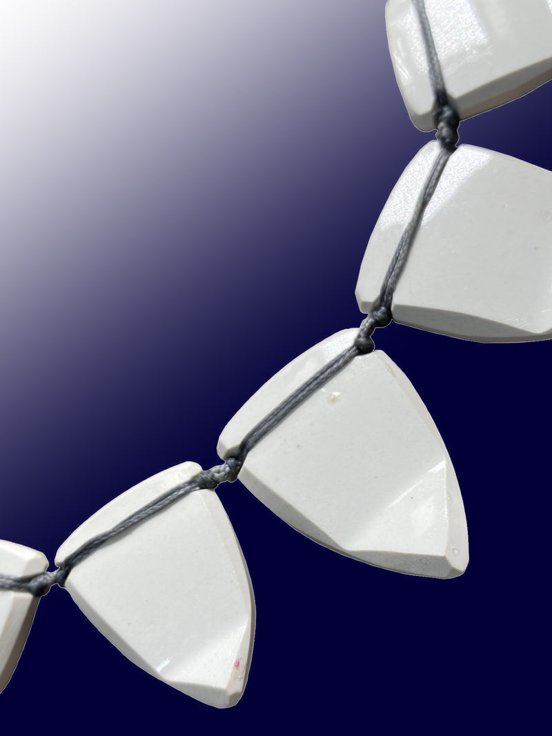 Vintage Blue China Statement Necklace