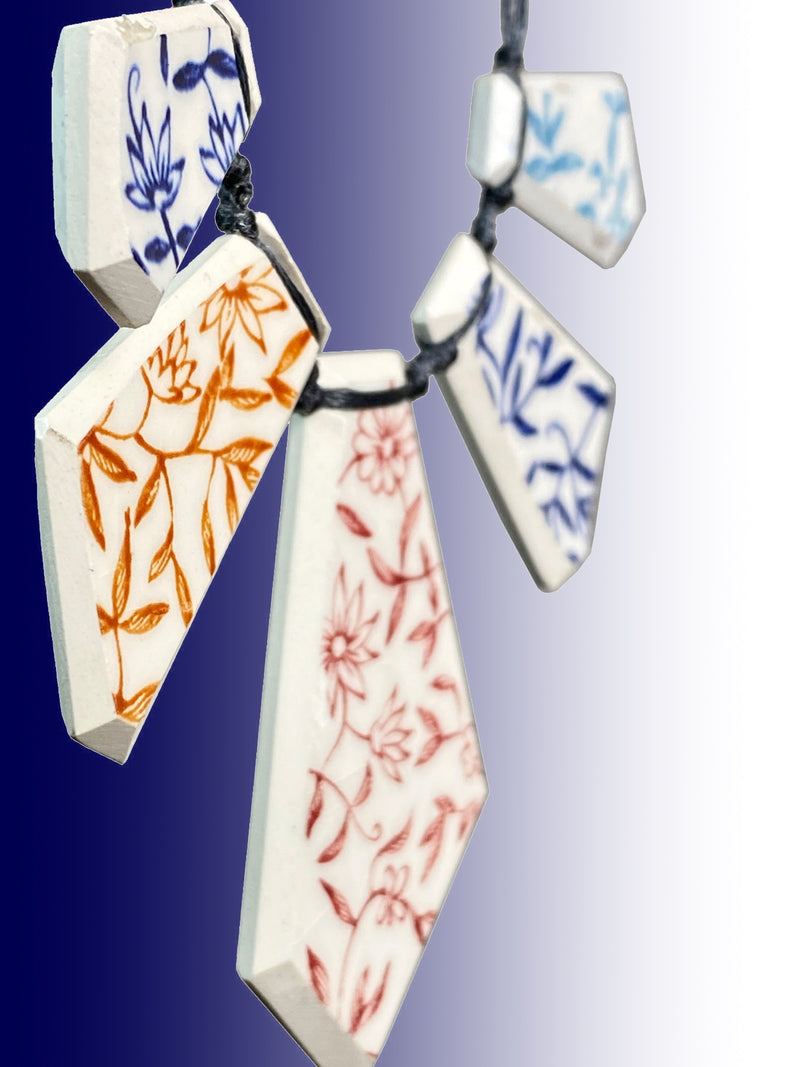 Crown Lynn Fantasy Multicoloured Ceramic Array Necklace