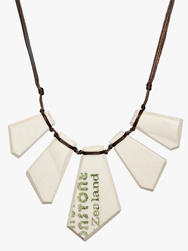 Crown Lynn Blue Ceramic Array Necklace