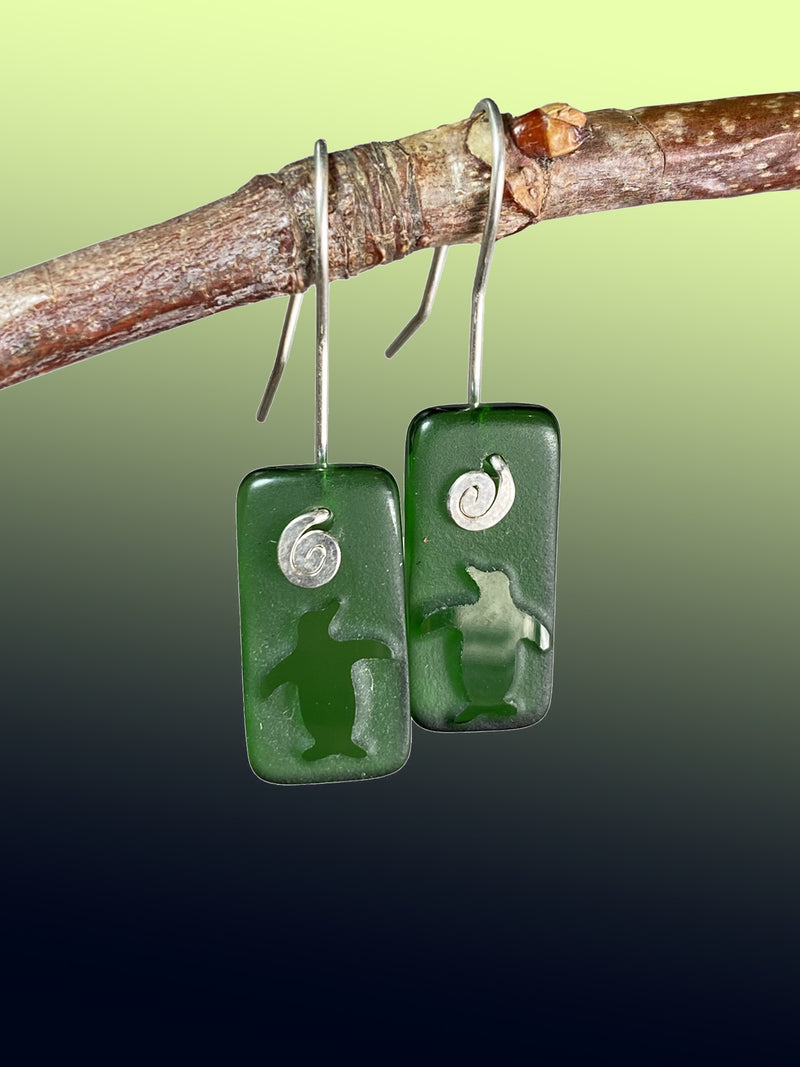 Penguin Signature Earrings in Bright Green