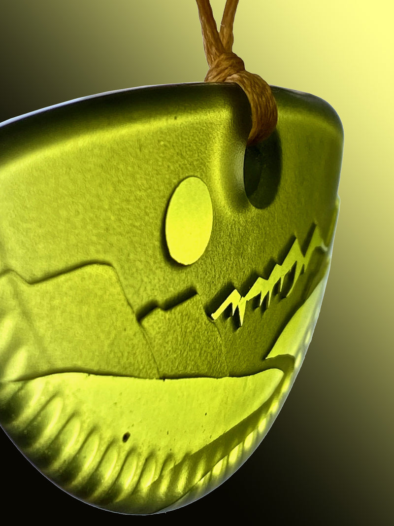 Small Half Round Nightscape Pendant in Warm Green