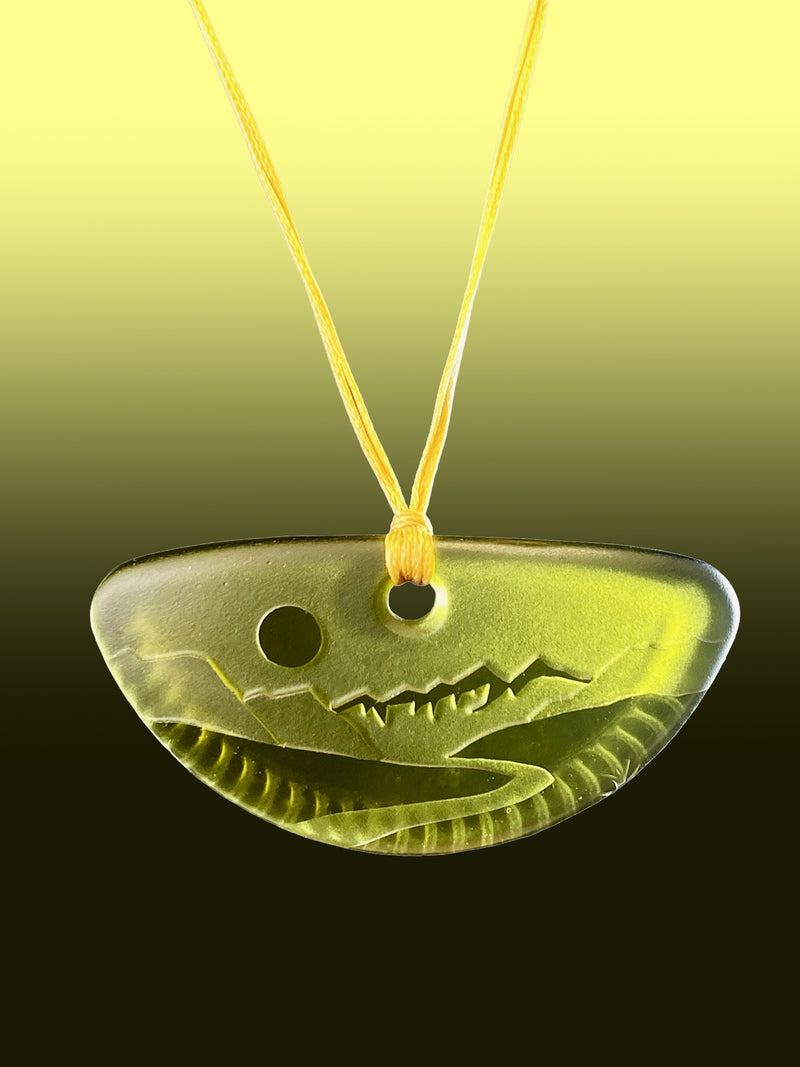 Small Half Round Nightscape Pendant in Warm Green