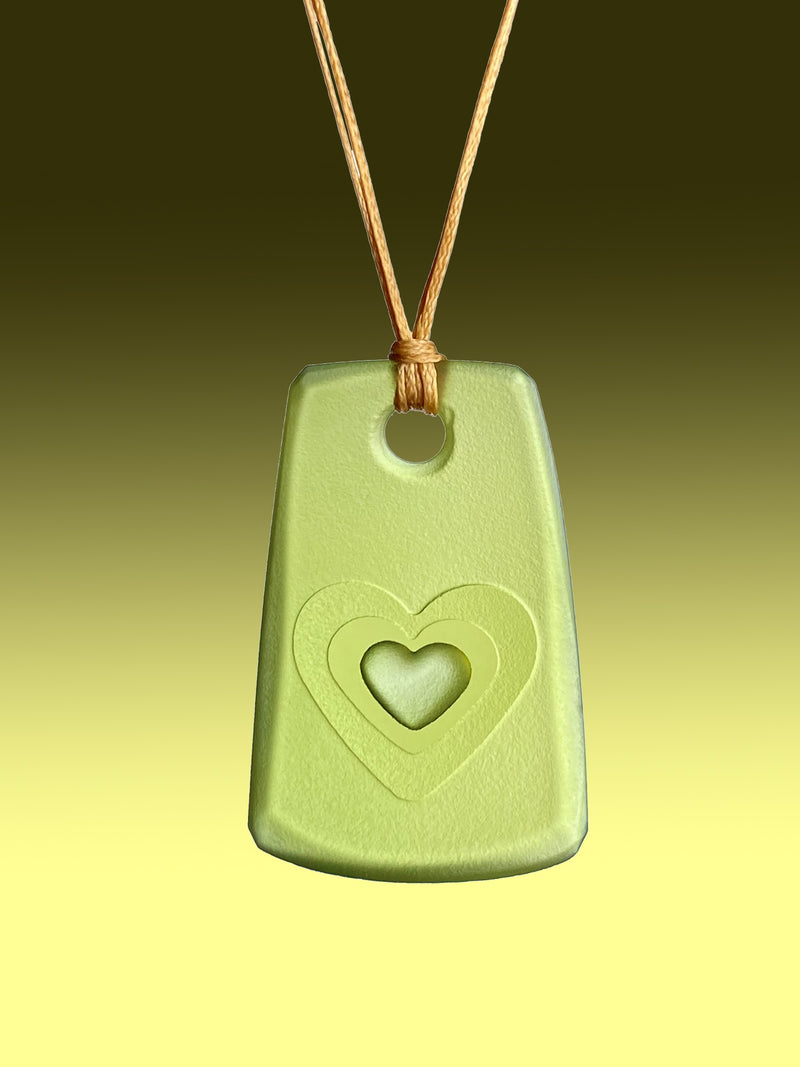 Warm Green Heart Pendant