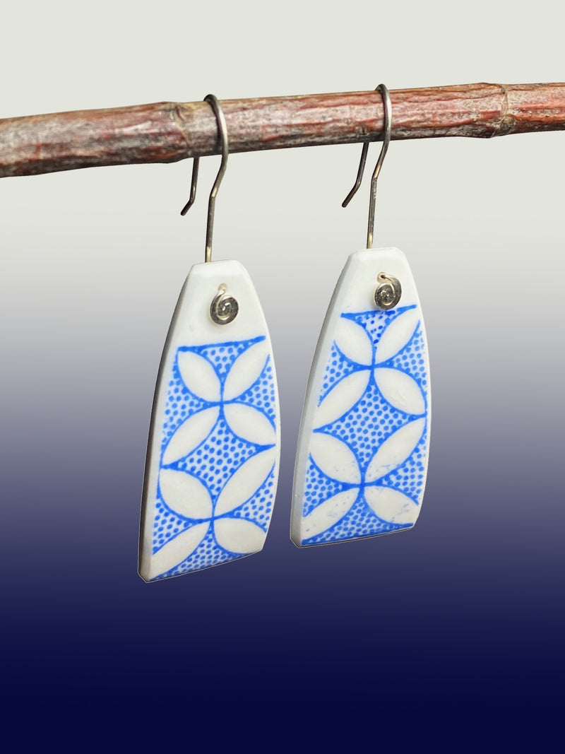 Pacific Blue Ceramic Earrings