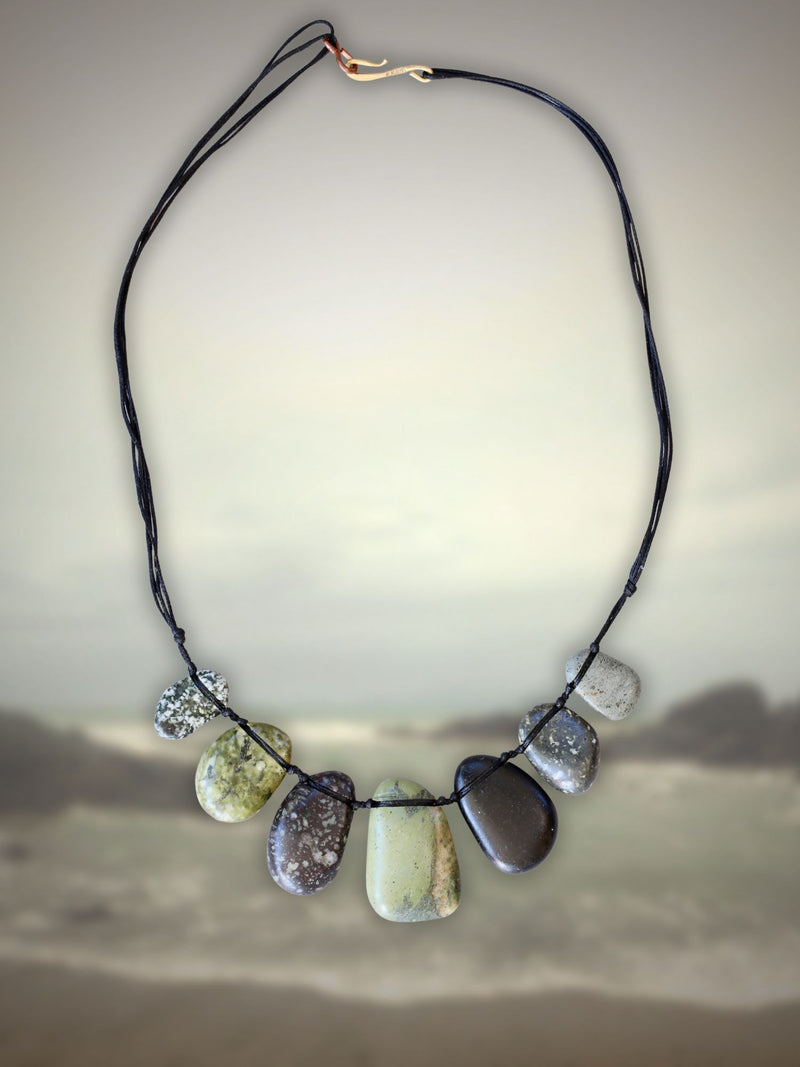 Gem Stone Necklace Greys and Greens