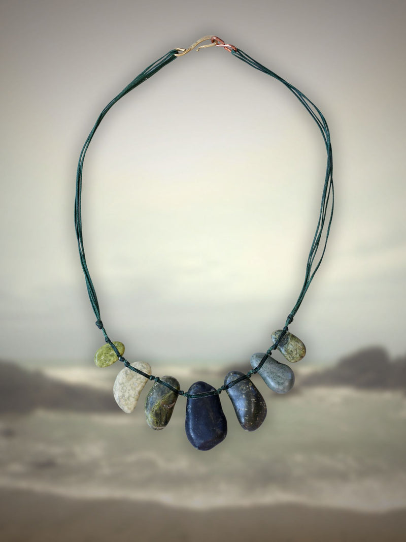 Gem Stone Necklace Greens and Black