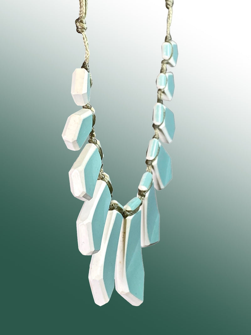 Crown Lynn Colour Glaze in Teal Statement Necklace