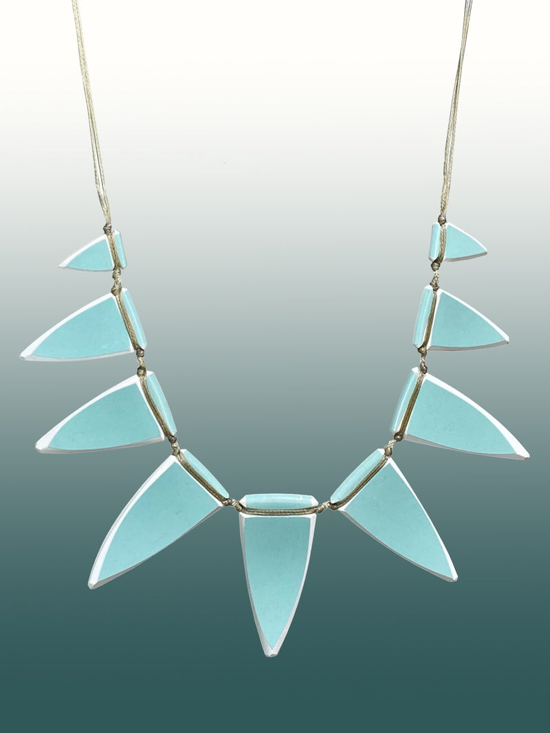 Crown Lynn Colour Glaze in Teal Statement Necklace