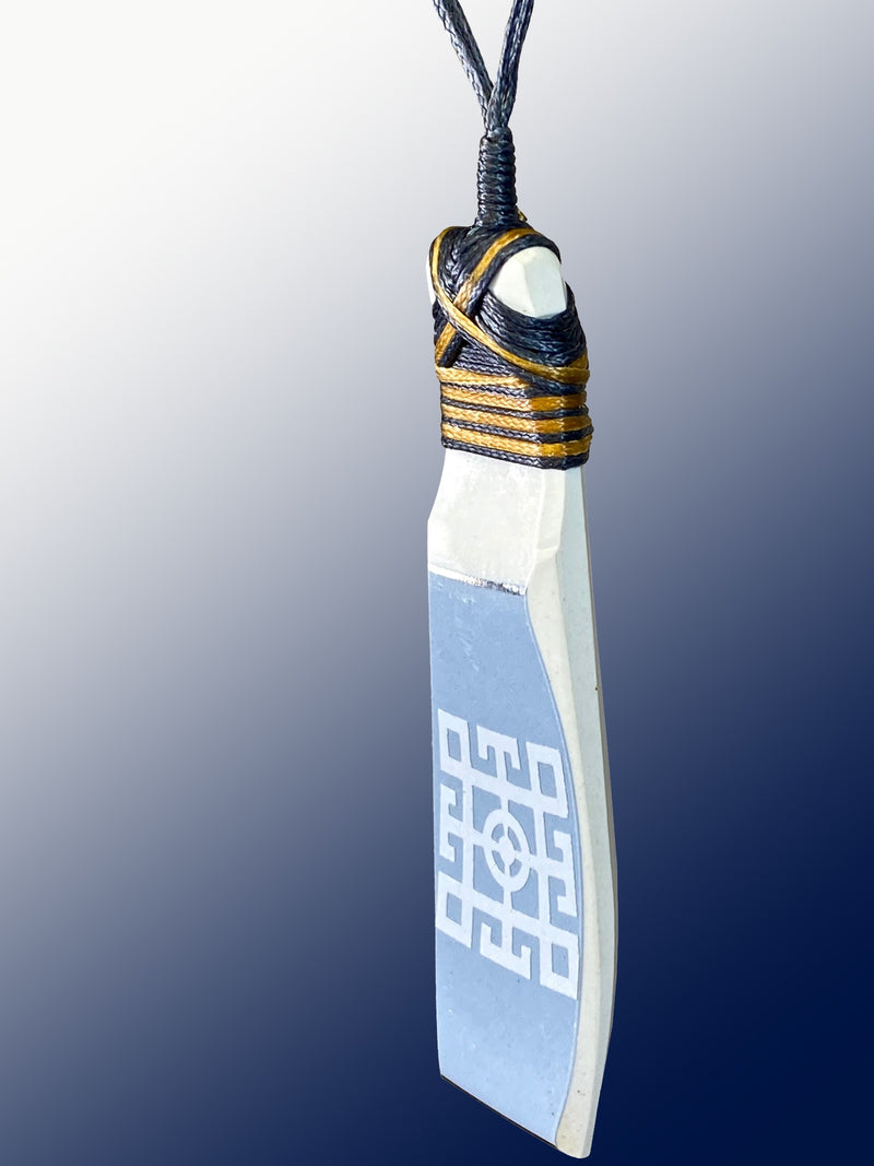 Greek Key Ceramic Pendant