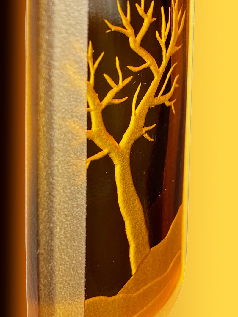 Vintage Beer Bottle Amber Tree Pendant