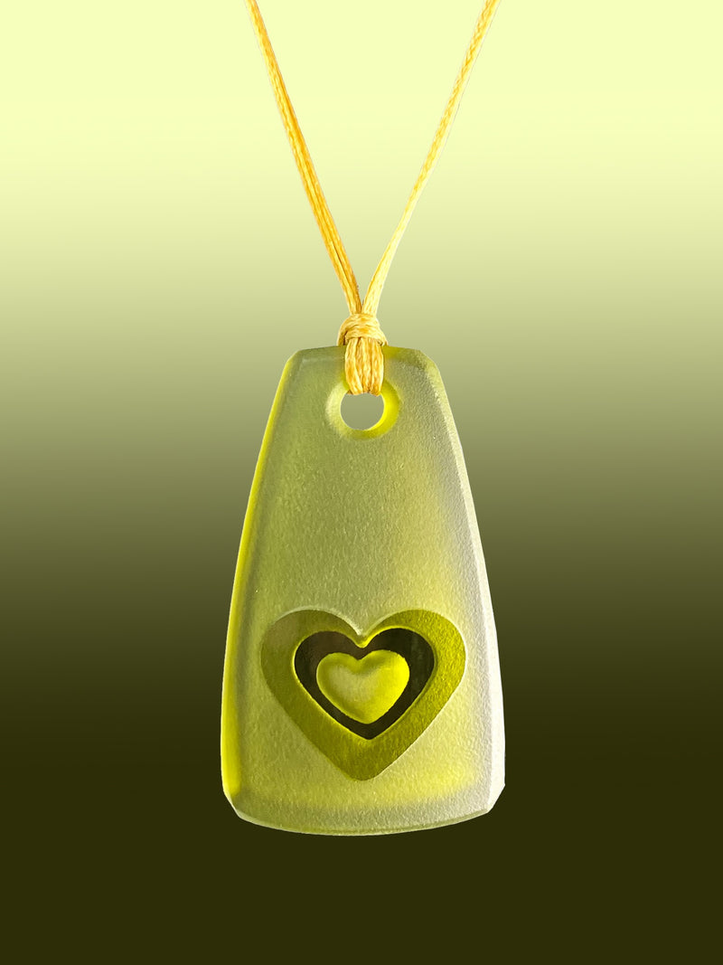 Warm Green Heart Pendant