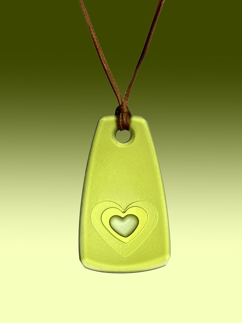 Warm Green Heart Pendant